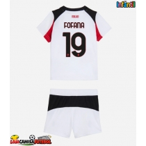 Camisa de Futebol AC Milan Youssouf Fofana #19 Equipamento Secundário Infantil 2025-26 Manga Curta (+ Calças curtas)
